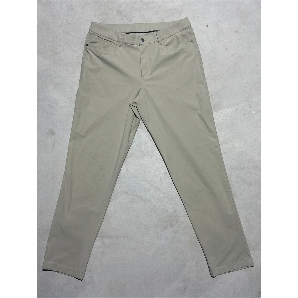 Lululemon ABC Classic Tan Chinos Pants SZ 34x34 Tech Stretch Comfort Performance